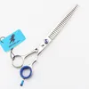 superior quality NEPURLSON 8.0 inch LBT-08 fishbone thinning scissors 440C material with blue gemstone