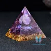 Orgone Pyramid Magic Vision Crystal Ball Kwarcowy leczniczy medytacja prezent reiki ametystowa piłka