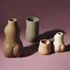 Nordic Style Human Corps Vase Céramique Moderne Minimaliste Maison Décoration Craft Craft Modèle Artwork Mariage Cadeau 210623