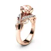 Cluster Rings Vintage Diamond 18K Rose Gold Ring Ädelsten Bröllop för Kvinnor Pure Topaz Bague Anel Smycken Anillos de Bizuteria