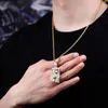 Zincirler Vinregem Hip Hop Rock 925 Sterling Gümüş İsa Taç Moissanite Taş Vintage Kolye Kolye Güzel Takı GIF9599781