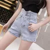 Черные короткие брюки одежда сексуальные женские джинские джинсовые шорты женские высокие талии летняя мода широкая нога корейский повседневный винтаж 210724