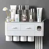 GESE Magnetic Adsorption Inverted set Toothbrush Holder Automatic Toothpaste Squeezer Dispenser Storage Rack Bathroom Accessories