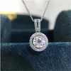 2021 Top Sell Luxury Jewelry Circle Pendant 925 Sterling Silver Round Cut White Topaz CZ Diamond Gemstones Eternity Party Women We3694432