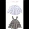 Clothing Baby Kids Maternity Drop Delivery 2021 Spring Children Clothes Baby Set Tshirts Chess Tops Sstrap Suit For Girls Birthday Sets Z0Om