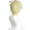 Wig Bennett Game Genshin Impact Cosplay Golden curto resistente ao calor resistente ao calor sintético Pelucas Anime Costum Plaw Wigs Y0913 S