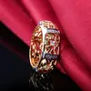 Cluster Ringe Damen Ring Gold Hohlmuster Mode Weiß Zirkon Schmuck Verlobung Finger Für Männer Und Frauen Geburtstagsgeschenk