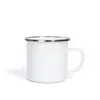 Portable 12 oz sublimering tomma emalj kaffe muggar tumblers kopp rostfritt stål vattenflaskor med handtag