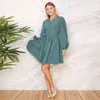 Bandaża Damska Robota Robe Kobiety Latarnia Rękaw Sweet Draped Party Club Mini Dress 2021 Moda Elegancki Comfort Y1204