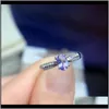 SmyckenNatural Tanzanite Ring 925 Sier Womens Enkel Atmosfär Elegant Kluster Ringar Drop Leverans 2021 U7IOM