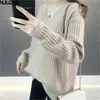 Autumn Sweater Women Pullover Wool Bottoming Shirt Solid Color Long-sleeved Korean V-neck Lazy Knit 210514