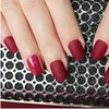 Pressione em gel unhas kit bonito vinho fosco vermelho artificial nail art deselha efeito de manicure conjunto