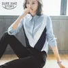 Autumn Chiffon Shirts Long Sleeve Korean Office Lady Shirt Printing Women Tops and Blouses Plus Size 6643 50 210417