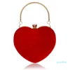 Designer Womens Heart Forma Bolsa de Embreagem De Camurça Saco De Bolsa De Bolsa De Bolsa