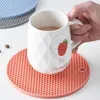 Pad Anti-Hot Rubber Potholder Mat Kök Pott Mats Coaster Bowl Skrivbord Non-Slip Pads Rund Dekoration Tillbehör Utsökt