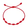 Catena a maglie semplice fatta a mano braccialetto rosso fortunato corda nodo bracciali per uomo donna coppia Pulseras gioielli bijoux regalo femminile Kent22