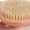 Dry Bath Body Brush Back Scrubber Anti-slip Short Wooden Handle Natural Bristles Shower Exfoliating Massager KDJK2112