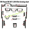 VW Passat B8 2017-2019 인테리어 중앙 제어 패널 도어 핸들 3D / 5D 탄소 섬유 스티커 데칼 자동차 스타일링 액세서리