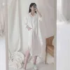 Korean Clothes Summer Wild Loose Plus Size BF Style Mid-Length Over The Knee Women's Shirt Lazy Solid Color 9654 210518