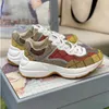 2021 Designer chaussures Rhyton Sneakers Beige Hommes Baskets Vintage Luxury Chaussures Dames avec la taille de la boîte 35-45 MKJ0002