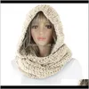 Wraps Hats, & Gloves Fashion Aessorieswomen Winter Crochet Knit Hood Infinity Scarf Outdoor Windproof Warm Long Shawl Wrap Solid Color Earfla