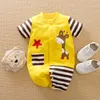 Estate e primavera Baby Adorable Giraffe Striped Body Toddler Girl One Pieces Clothes 210528