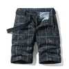 Huncher sunmer manliga shorts bomull mode för män tryckt plus storlek klassisk utomhus andningsbar mens khaki beach 210714