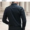 Automne nouveaux hommes coton chemise décontractée coupe régulière bouton à manches longues chemises coréen Harajuku mâle Blouse haut 210412