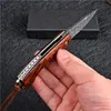 Quality Flipper Folding Knife VG10 Damascus Steel Blade Rosewood + Stainless Steels Sheet Handle Outdoor EDC Pocket Gift Knives