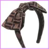 Двойной галстук-бабочка с буквой F, заколка для волос, многослойная повязка на голову, модная повязка на голову в полоску с губкой, шелковые головные уборы для женщин, лето