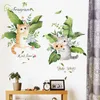 Nordic Simples Adesivo Fresco Cute Gato Broadleaf Autocolantes Auto-adesivos Quarto Bedside Sala de estar Parede Home Decor