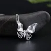 S925 Sterling Silver Retro Chinese Style Butterfly Naszyjnik Naszyjnik Kobiet Antyczne Hanfu Lato Nowa Biżuteria Mody Akcesoria