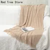 Design simples nórdico cobertor de malha xadrez cama sofá ar condicionado borla lance cobertores viagem capa tapeçaria casa hotel decorações