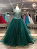 Sparkle Tulle Girl Pageant Dress 2022 Ballgown Beading Hunter-Green Sky-Blue Lilac Infant Toddler Prom Gowns Birthday Holiday Party Wear