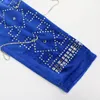 Przypadkowe sukienki nieodparty Nights Dress Vintage Faux Diamond Fringed Rhinestone Krótki impreza (Royal Blue) Urodziny Stroje klubowe