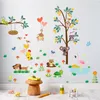 Forest Jungle Wild Animals Owl Monkey Turtle Tree Wall Sticker Decal Bedroom Living Room Wall Art Home Decor Mural Poster 210420