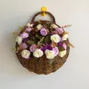 その他の庭の供給3サイズの携帯用装飾的な長続き柳細工の花のバスケット丸い植物のハンガーの結婚式のために耐久