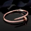 Bracelets Wedding Women 18k Gold Plated Cuff Bracelet Full Diamond Bracelet Jewelry For Lover Valentine's Day Gift with box Q196S