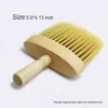 Brosse de coiffeur professionnel en nylon doux cheveux jaunes manche en bois nettoyage brosses à cheveux cassés accessoires de salon de coiffure outil WH0100