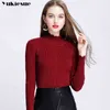 Vinter Varma Kvinnor Tröjor och Pullovers Sueter Mujer Solid Slim Sexiga Elastiska Kvinnor Toppar Pull Femme Pullover 210519