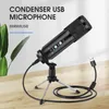 BM868 Condenser Microphone New Up-grade USB Microphone Kit with Desktop Bracket Rotary Adjustment Button for Online Live Meeting