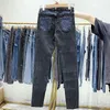 Kore Moda Bayanlar Dikiş Uzun Denim Pantolon Eğlence Kadınlar Kalem Pantolon Yüksek Bel Patchwork QL104 210510