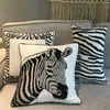Luxury Embroidery Cushion Cover Euro Zebra Black White Striped Cotton Fashion Modern Pillow Sofa Pillowcase Home Decor Cushion/Decorative