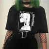 ゼロ2美少女プリントTシャツの男性トップス緩い夏半袖シックな男性TシャツX0621