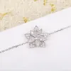 S925 Silver Stud Kolczyk WTH Diament Kształt Kwiatu Dla Kobiet Biżuteria Ślubna Bransoletka PS4696
