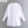 Kobiety Moda Kolejna Kołnierz Z Długim Rękawem Biała Koszula Kimono Office Lady Casual Bluzka Roupas Chic Femininas Topy LS7577 210416