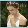 Jewelrydelicate Shell Bridal Vine Opal Crystal Mariage Bandeau Tiara Main Filaire Femmes Casque Bijoux De Cheveux Drop Livraison 2021 3Joeg