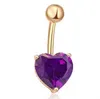 Gold Silver Color Women Shiny Heart Crystal Zirconal Body piercing Belly Jewelry Bars Navel Rings Body Piercing Fashion Accessories