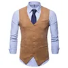 Coletes Masculinos 2021 Negócios Casual Corduroy Colete Single-breasted Jaqueted Terno