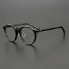Moda Güneş Gözlüğü Çerçeveleri Japon El Yapımı Asetat Gözlük Vintage Kadın Reçete Miyopi Gözlükler Şeffaf Lens Optik Gözlük Erkekler için